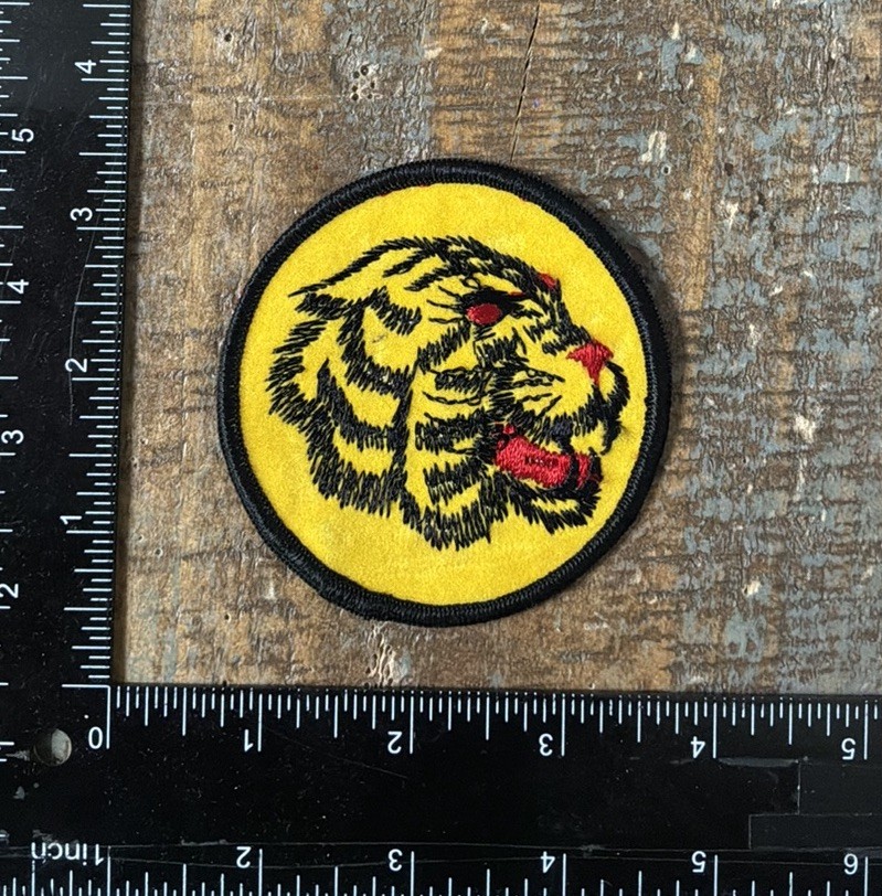 Vintage Tiger Animal Wildlife Cat Mascot Embroidered Stick/Sew-On Patch 1970s Vintage Tiger Animal Wildlife Cat Mascot Embroidered Stick/Sew-On Patch 1970s
