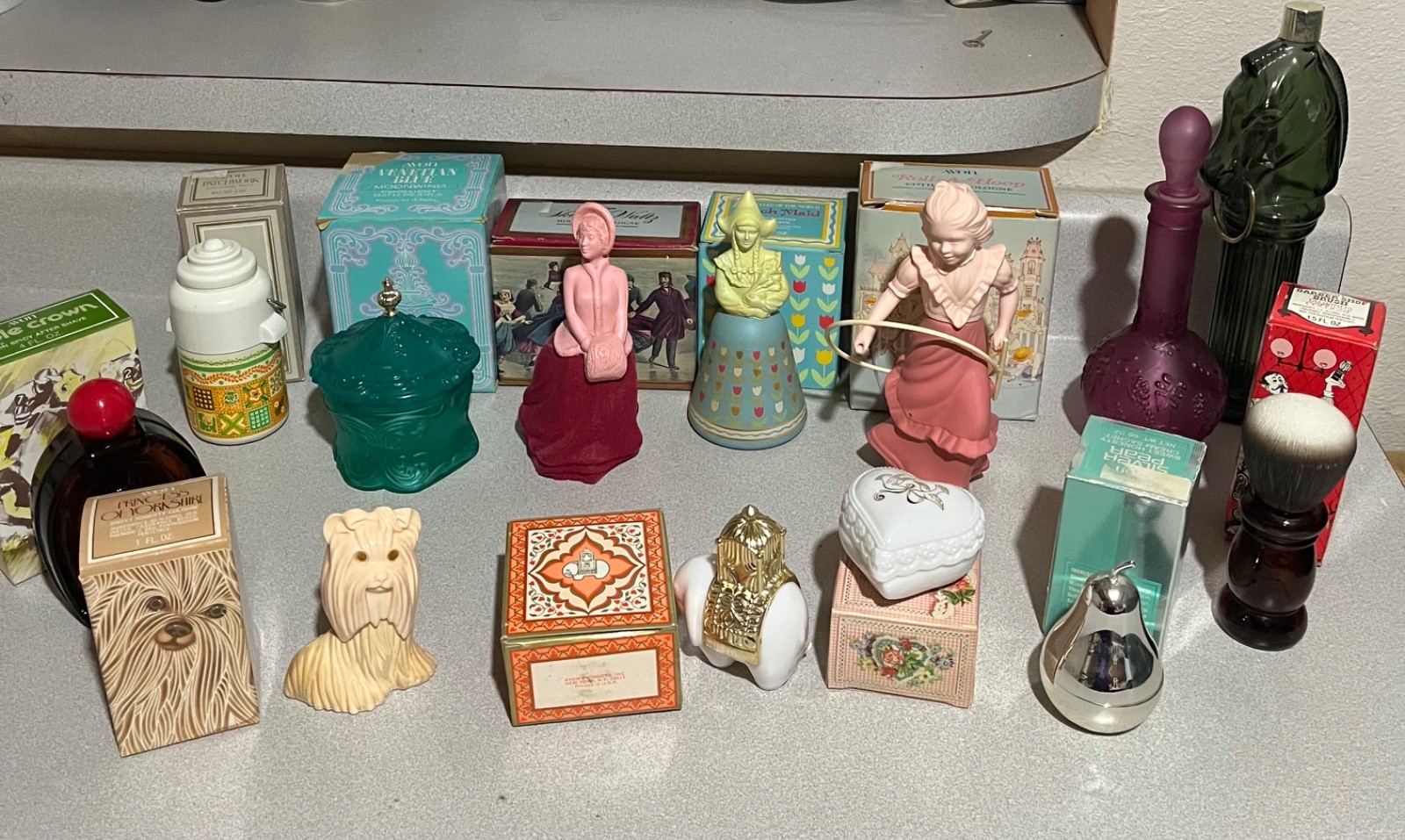 vintage variety of avon bottles collection 