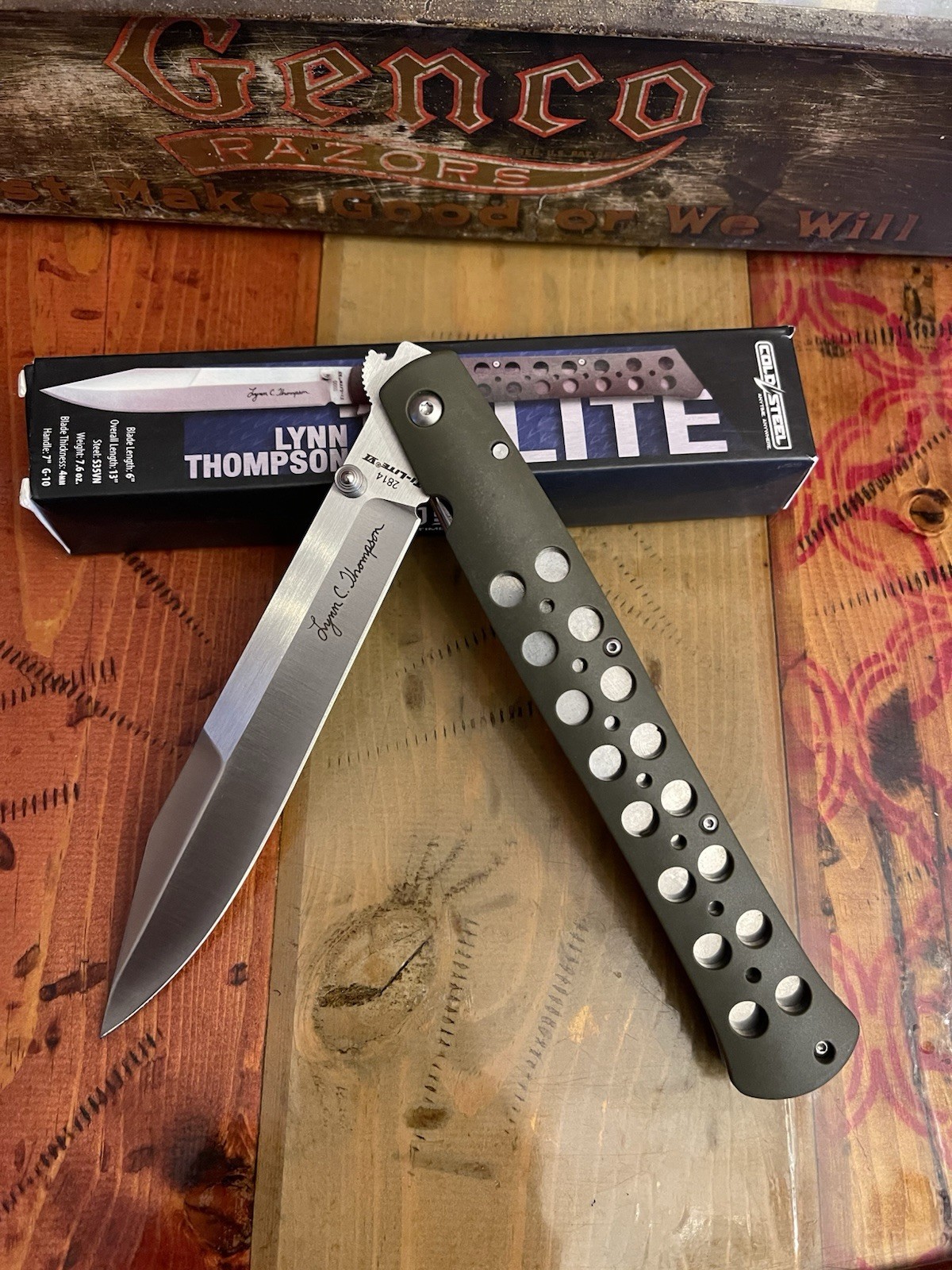 Cold Steel Large Ti-Lite Lynn C Thompson Signature Pocket Knife S35VN OD G10 New Cold Steel Large Ti-Lite Lynn C Thompson Signature Pocket Knife S35VN OD G10 New