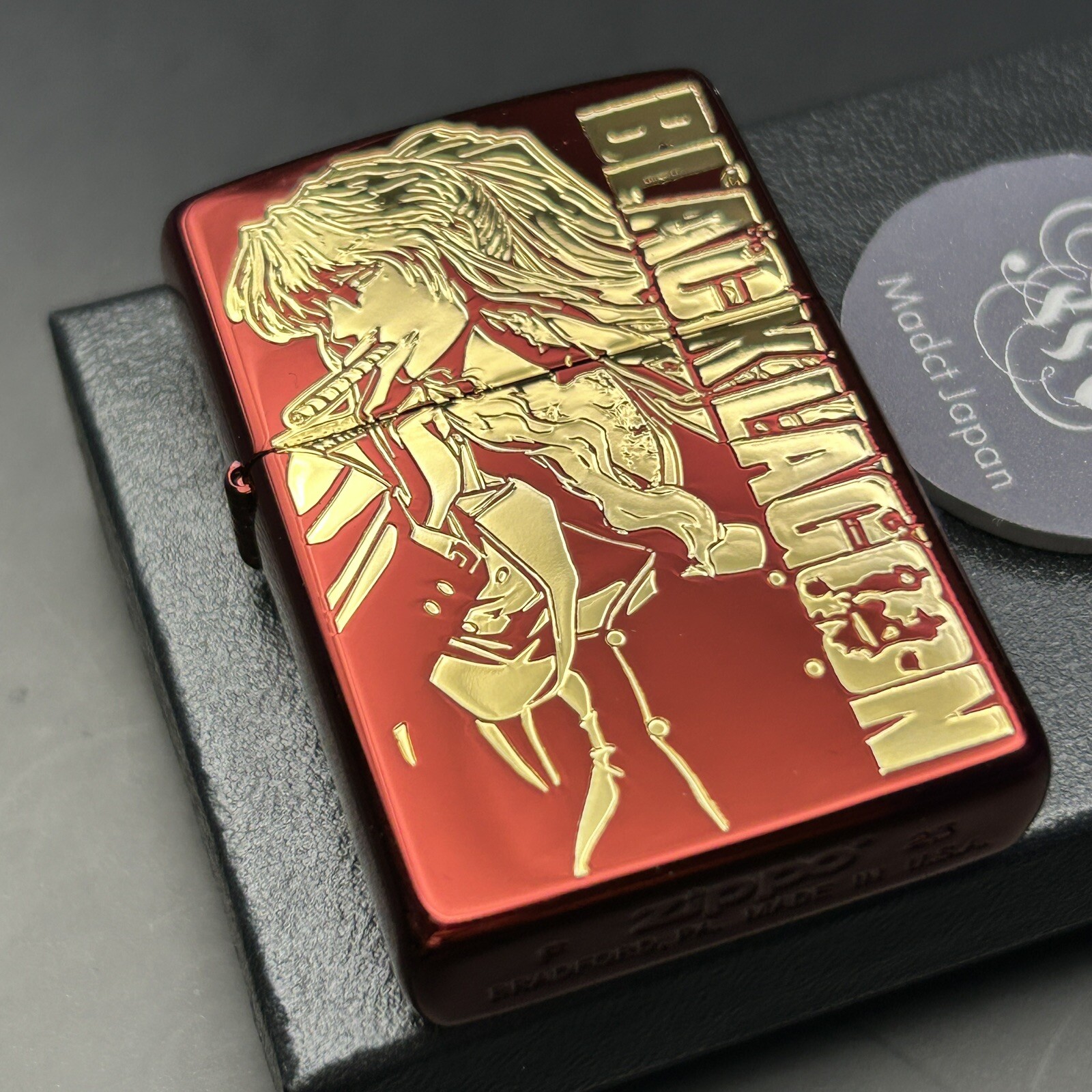 Zippo BLACK LAGOON Balalaika Hotel Moscow Red Gold Brass Japan Anime Zippo BLACK LAGOON Balalaika Hotel Moscow Red Gold Brass Japan Anime