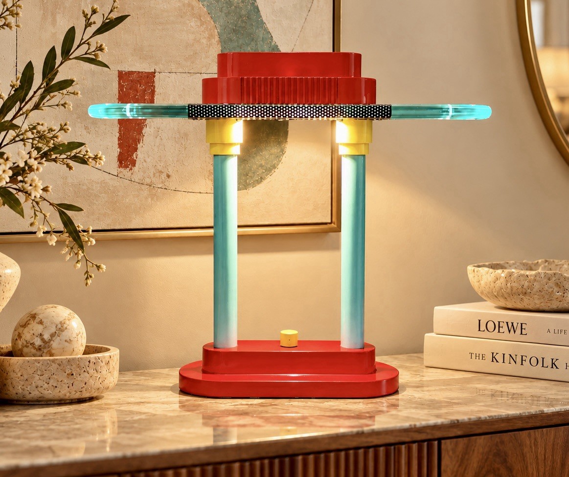 Vintage Robert Sonneman George Kovacs Style Memphis Postmodern Halogen Desk Lamp