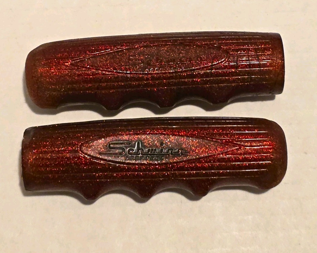 Vintage Schwinn Approved Red Glitter Handlebar Grips/Bicycle Grips Vintage Schwinn Approved Red Glitter Handlebar Grips/Bicycle Grips