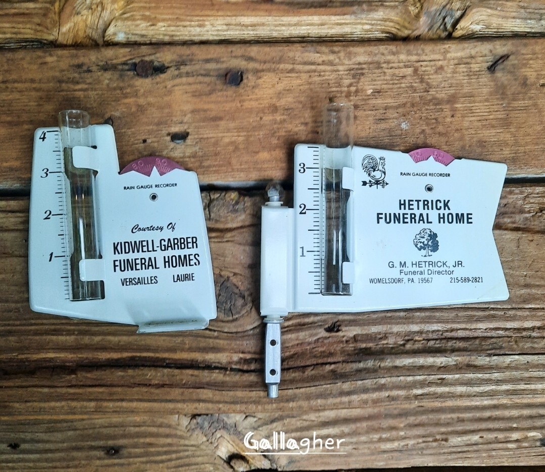 Rare vintage nos RAIN GAUGE RECORDER lot hetrick Funeral Home PA Kidwell Garber Rare vintage nos RAIN GAUGE RECORDER lot hetrick Funeral Home PA Kidwell Garber