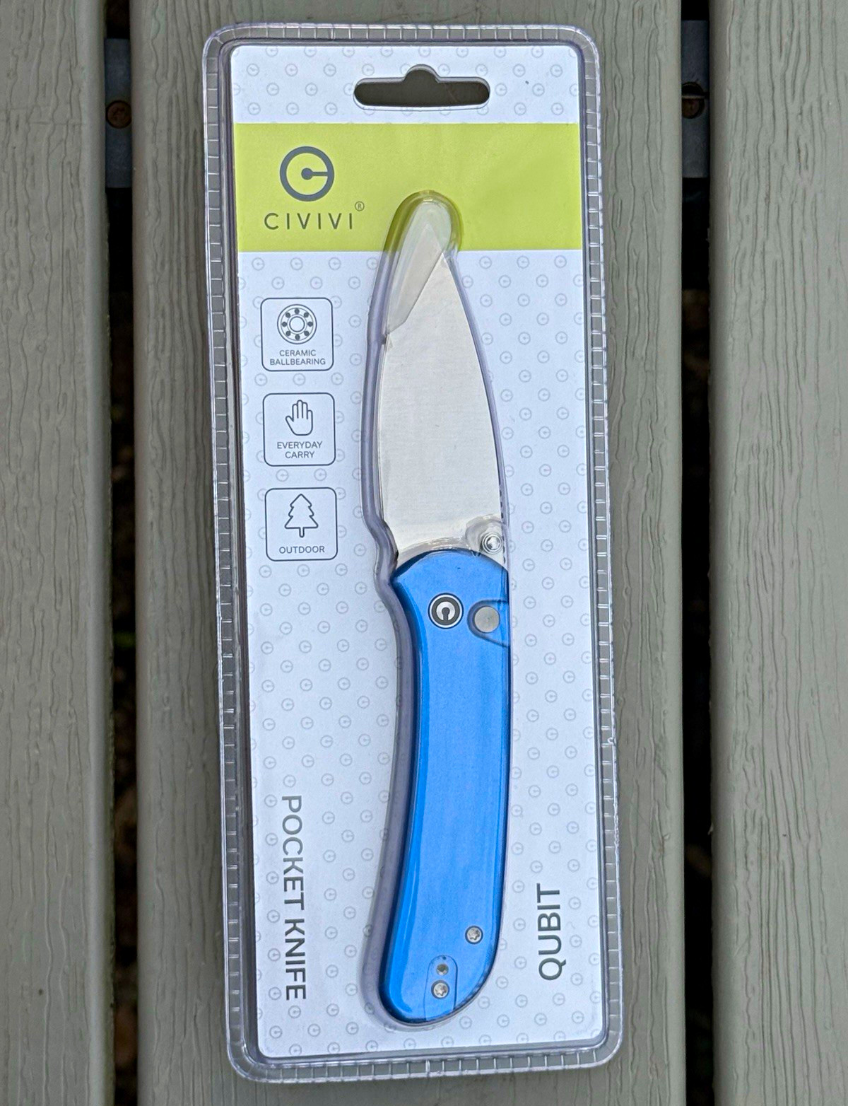 CIVIVI Qubit Blue Aluminum Pocketknife Stainless Plain Drop Point Manual Clip CIVIVI Qubit Blue Aluminum Pocketknife Stainless Plain Drop Point Manual Clip