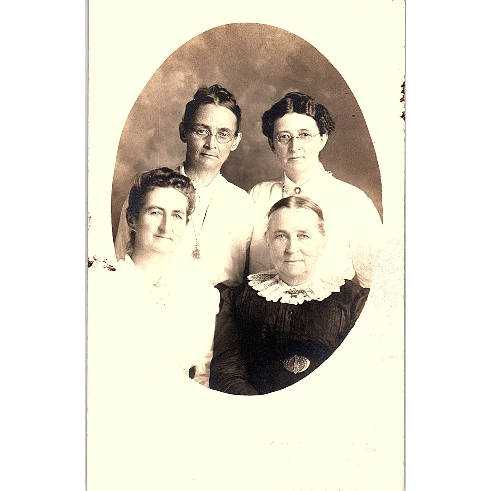 Portrait of 4 Ladies - Smith Studio Auburn IN Antique Real Photo Postcard PE14 Portrait of 4 Ladies - Smith Studio Auburn IN Antique Real Photo Postcard PE14