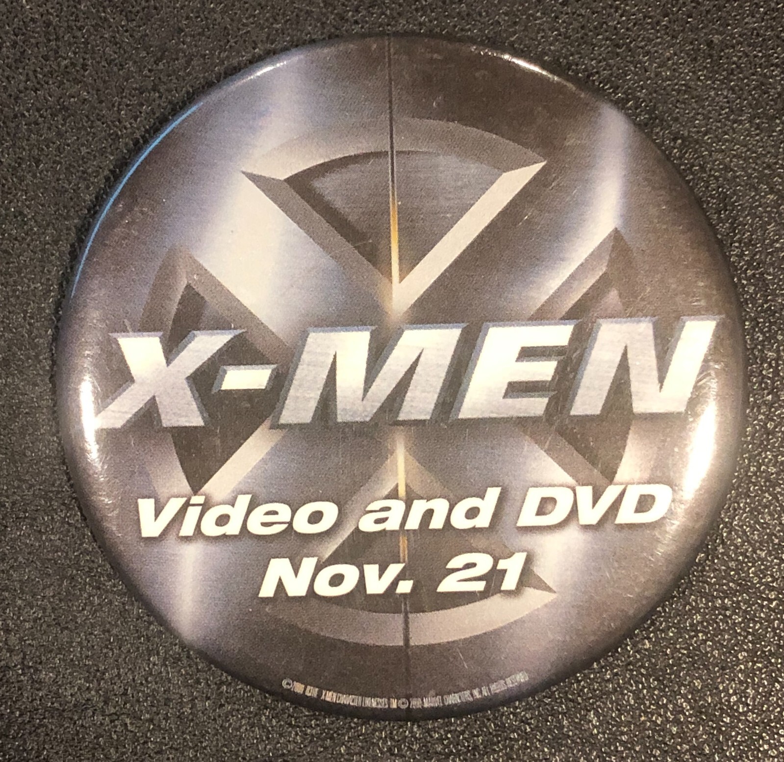X-Men Marvel Original VINTAGE Movie Button Pinback Video and DVD X-Men Marvel Original VINTAGE Movie Button Pinback Video and DVD