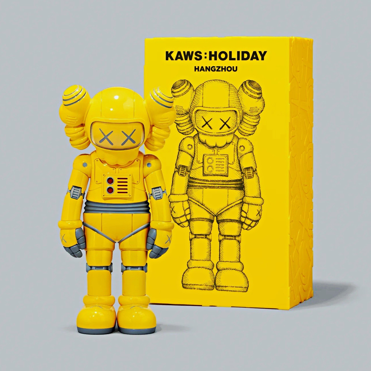 KAWS KAWS:HOLIDAY Hangzhou Companion Art Toy Figure Yellow/Gray KAWS KAWS:HOLIDAY Hangzhou Companion Art Toy Figure Yellow/Gray