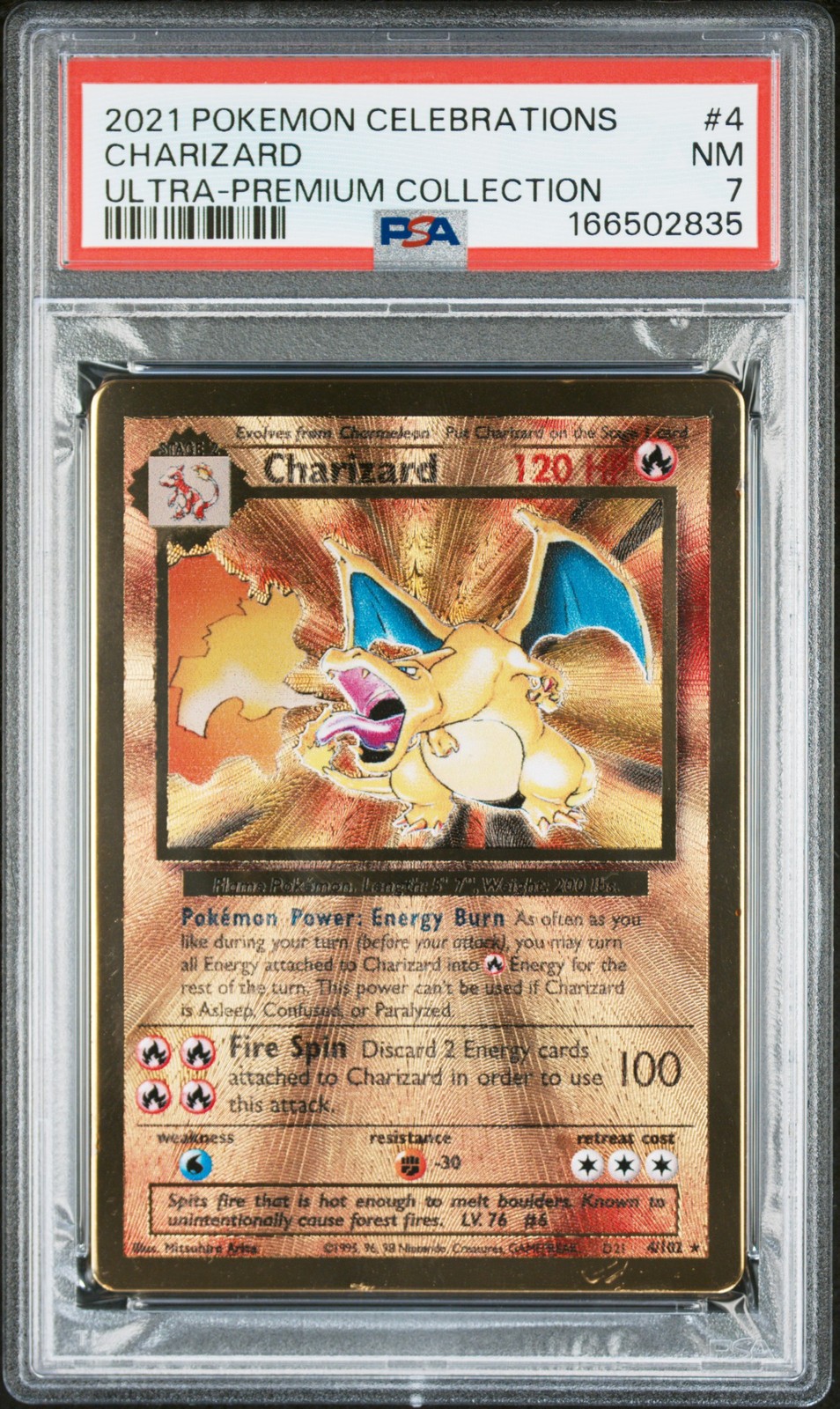 PSA 7 Charizard 4/102 Celebrations Upc Gold Promo Pokemon