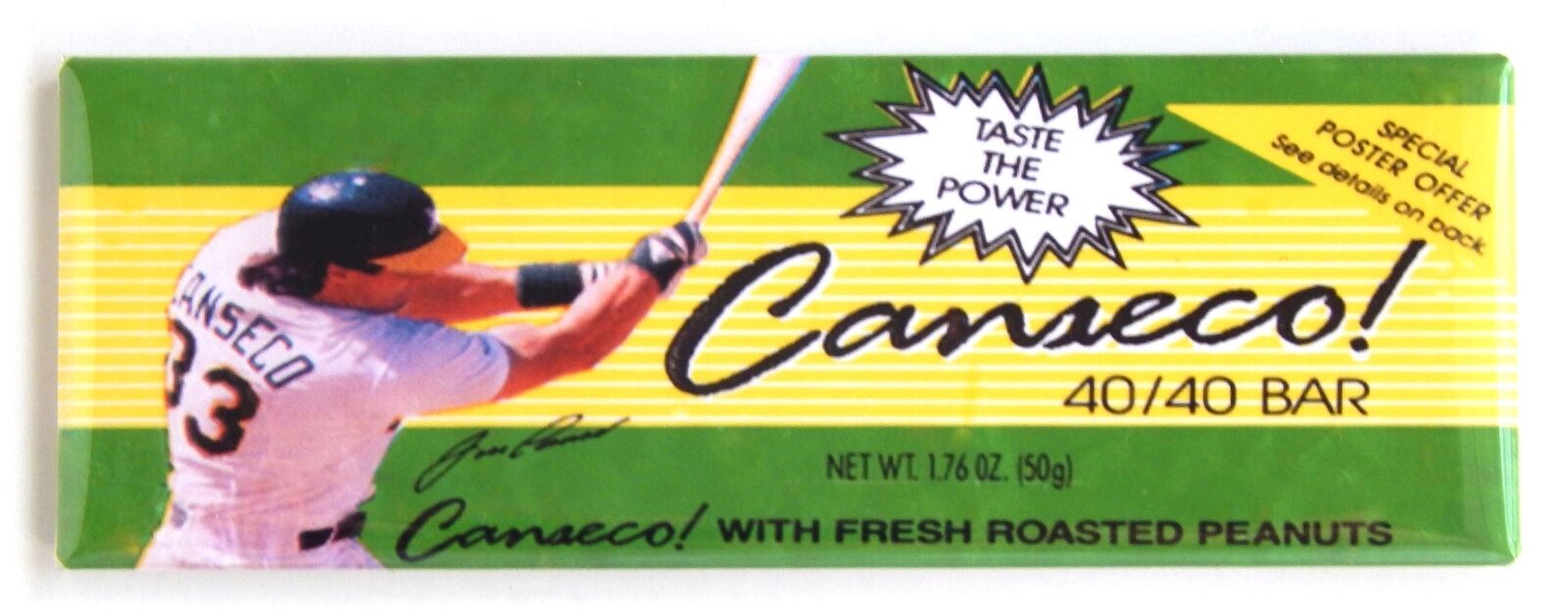 Jose Canseco Candy Bar FRIDGE MAGNET (1.5 x 4.5 inches) sign oakland athletics