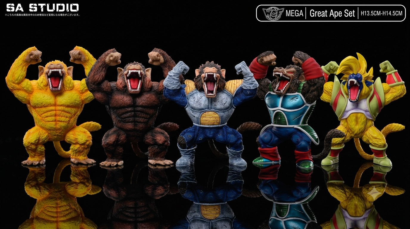 SA Studio Mega WCF Giant Ape Ozaru Resin Painted Statue - Vegeta Bardock 5 Set SA Studio Mega WCF Giant Ape Ozaru Resin Painted Statue - Vegeta Bardock 5 Set