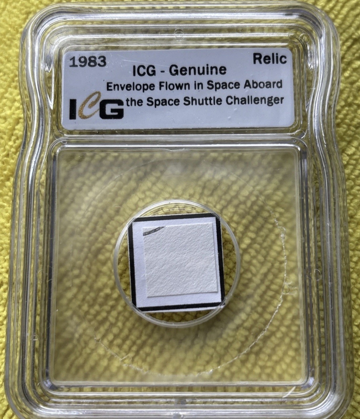 1983 SHUTTLE CHALLENGER NASA ENVELOPE Slabbed Space Artifact Relic ICG AUTHENTIC 1983 SHUTTLE CHALLENGER NASA ENVELOPE Slabbed Space Artifact Relic ICG AUTHENTIC