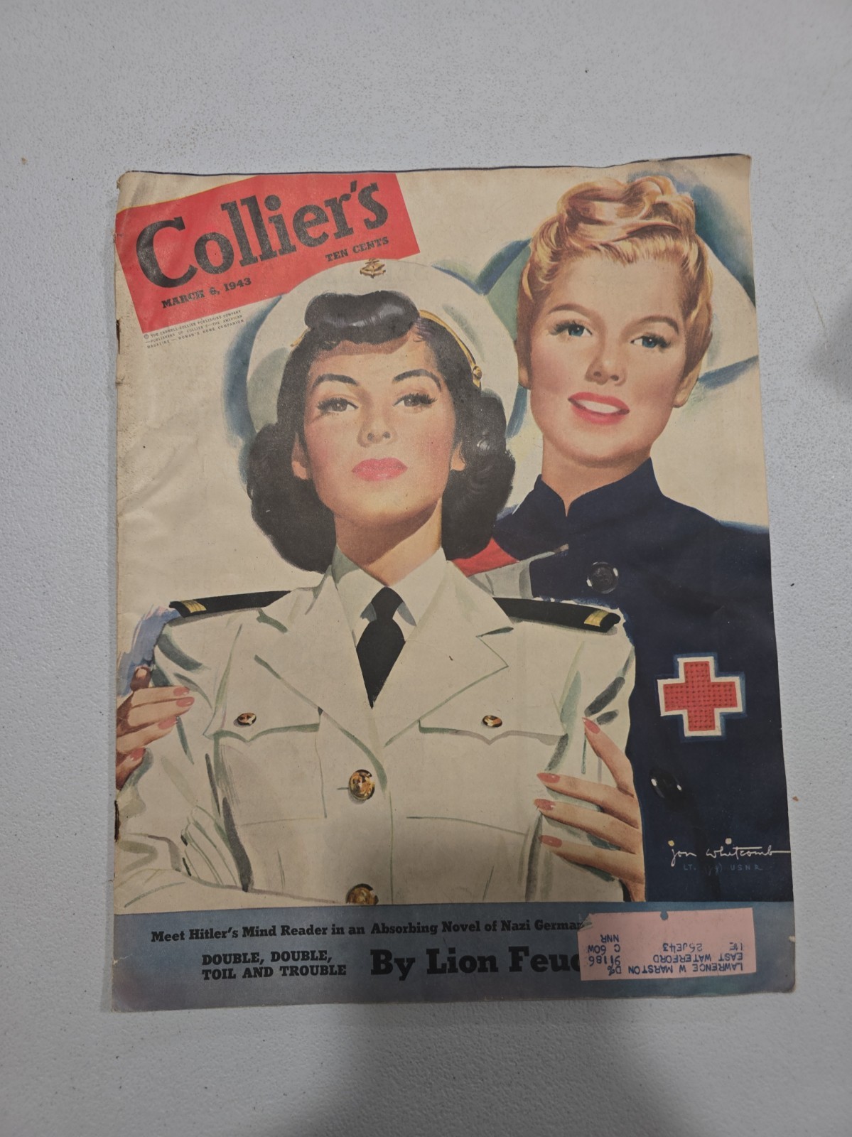 Original 1943 Collier\'s Cover Ad: WWII Nurses Original 1943 Collier\'s Cover Ad: WWII Nurses