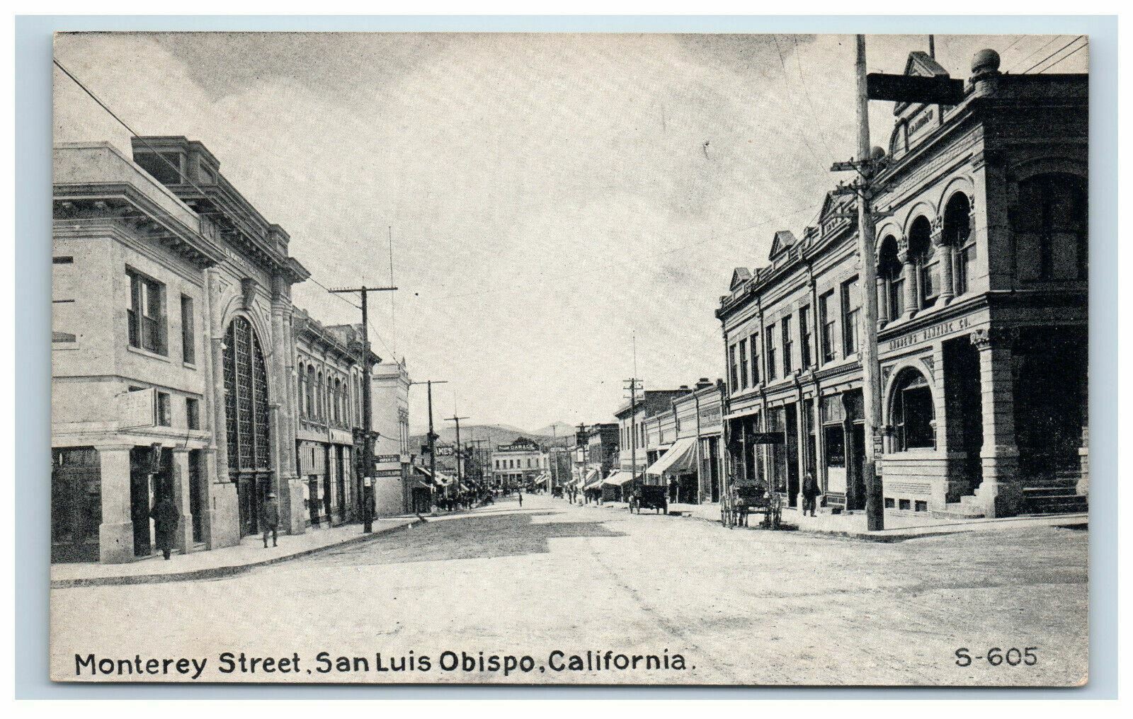 c. 1906 Monterey Street Scene San Luis Obispo California Postcard c. 1906 Monterey Street Scene San Luis Obispo California Postcard