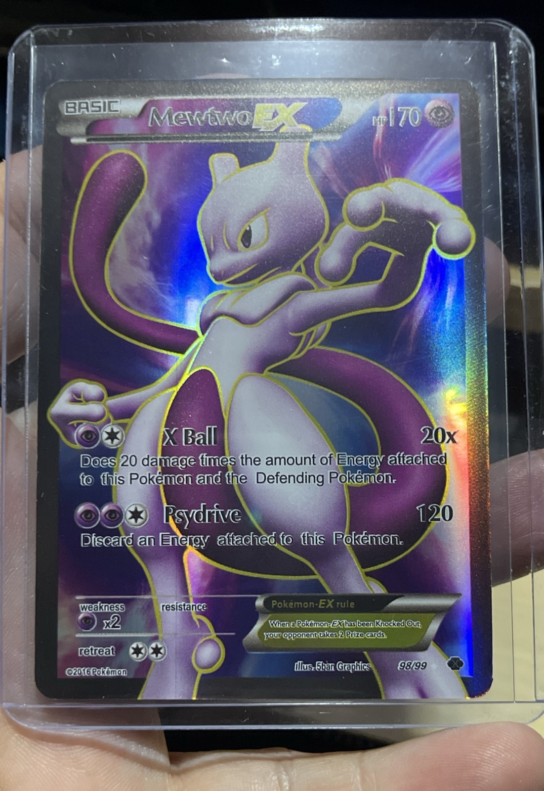 Mewtwo EX (98 Full Art) 98/99 Next Destinies Holo