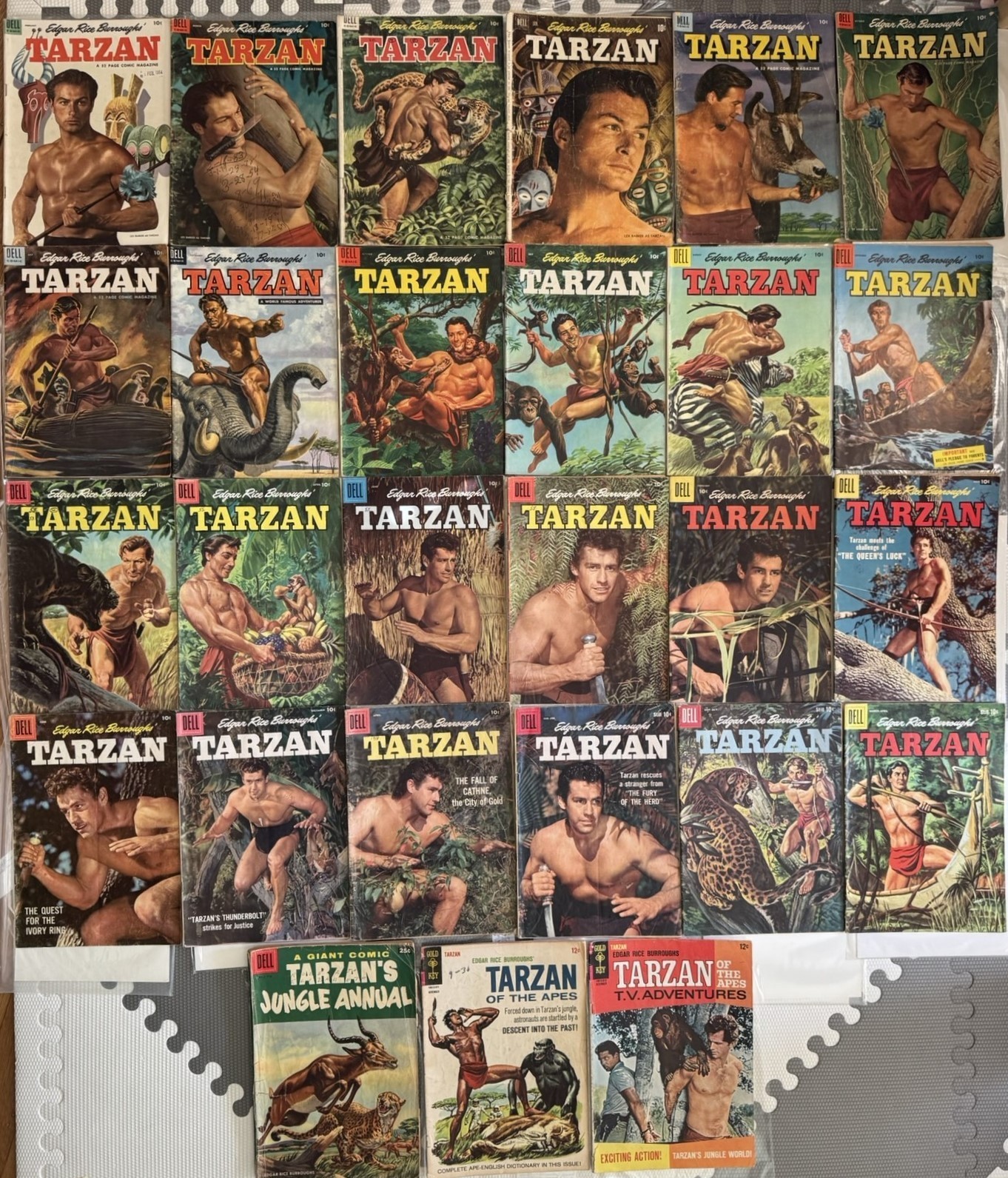 Dell Tarzan comic book lot of 27 issues PLUS fan club photos & March of Comics Dell Tarzan comic book lot of 27 issues PLUS fan club photos & March of Comics