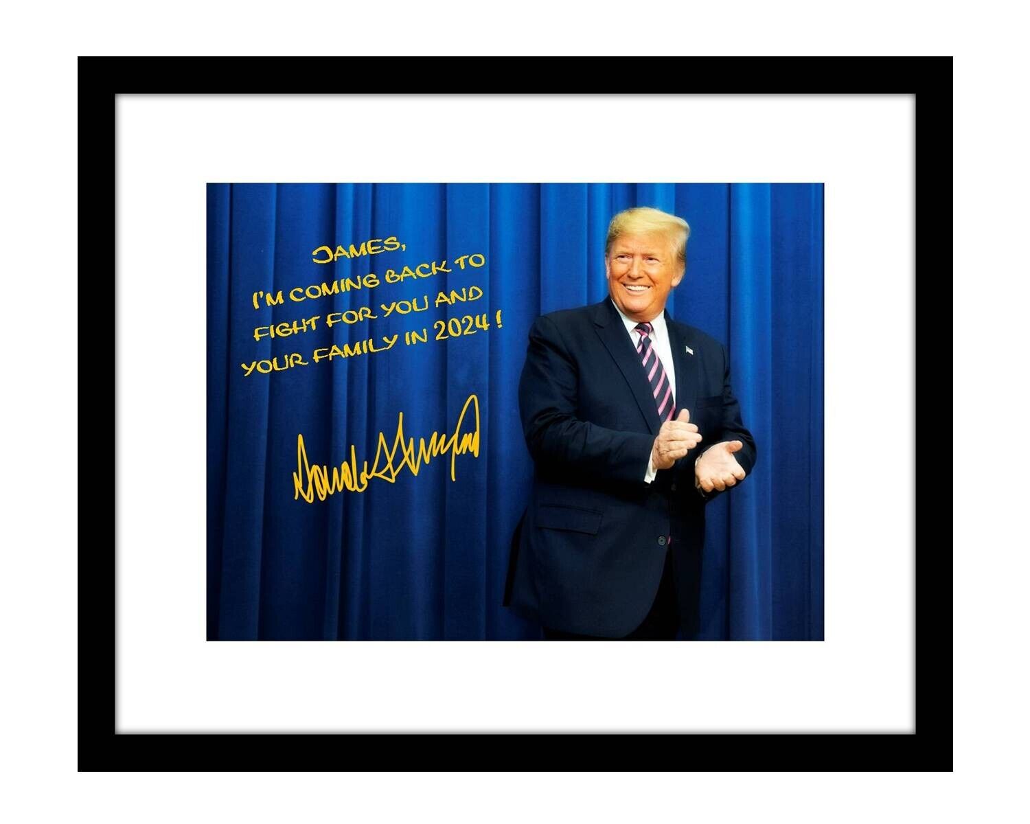 Donald Trump 8x10 Signed photo Personalized to YOUR NAME 2024 save America gop