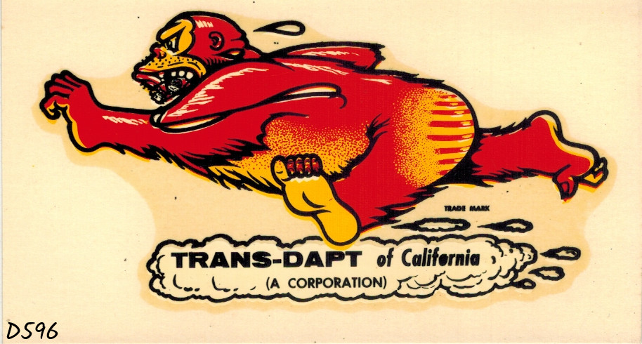 Trans-Dapt of California vintage 1960's water slide decal ~NOS~ 4 ½” x 2 ½” Trans-Dapt of California vintage 1960's water slide decal ~NOS~ 4 ½” x 2 ½”