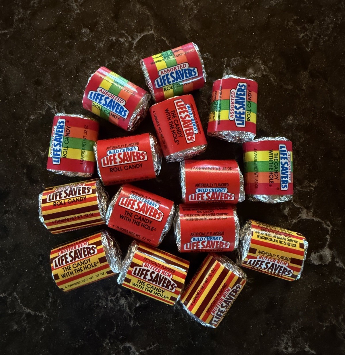 15 Vintage 1990\'s Life Savers Candy Mini Rolls - Assorted/Butter Rum/Wild Cherry 15 Vintage 1990\'s Life Savers Candy Mini Rolls - Assorted/Butter Rum/Wild Cherry