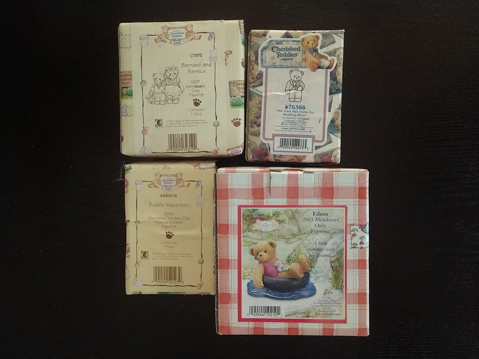 Lot Of (4)  Cherished Teddies Membears Only #'s CT972 466808 476366 & 9031
