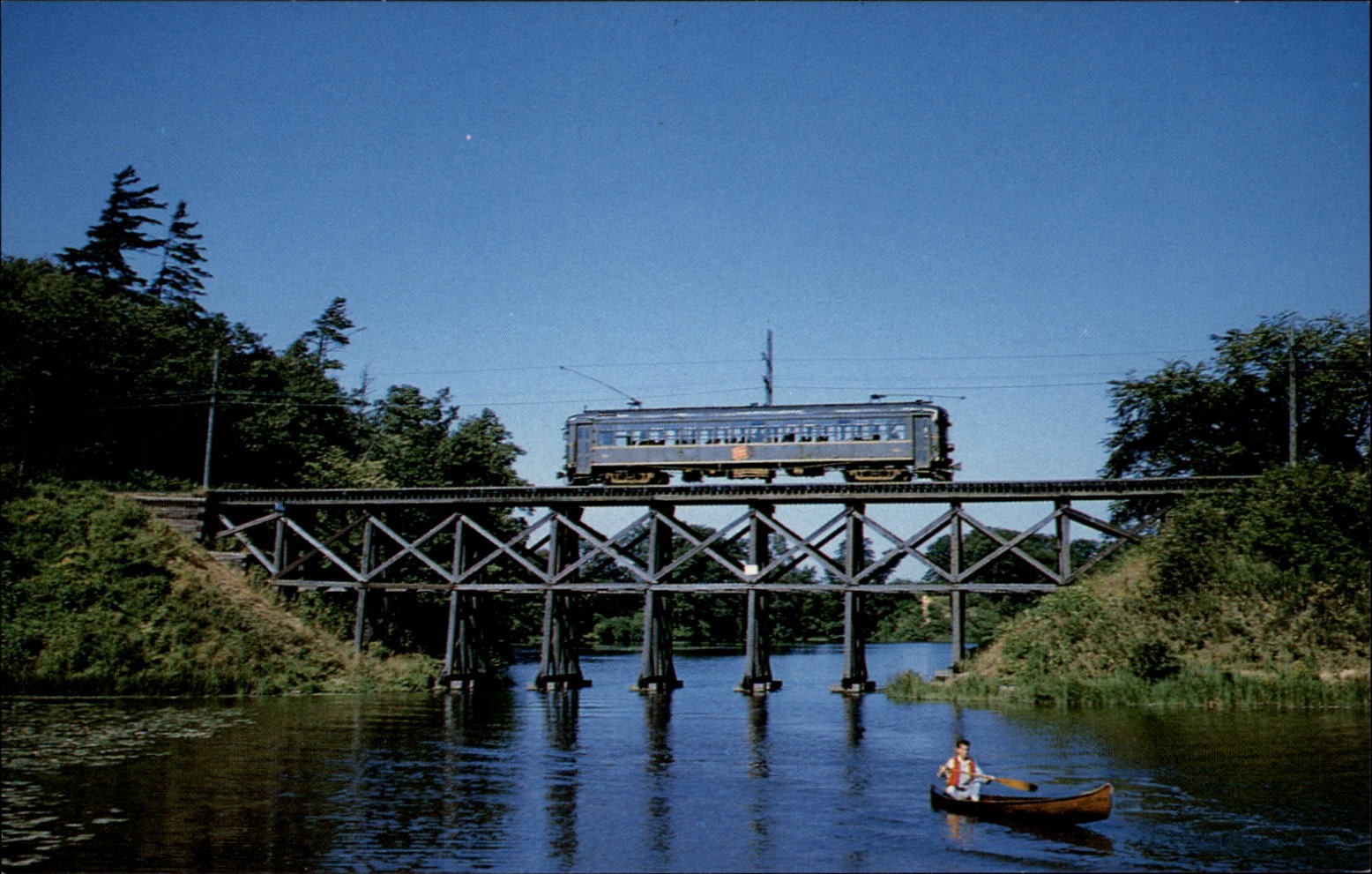 Streetcar Bridge Port Dalhousie West Line street railway postcard y760 Streetcar Bridge Port Dalhousie West Line street railway postcard y760