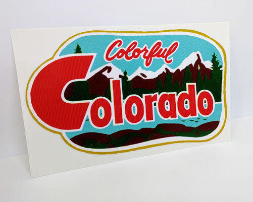 Colorful Colorado Vintage Style Travel Decal, Vinyl Sticker, Luggage Label