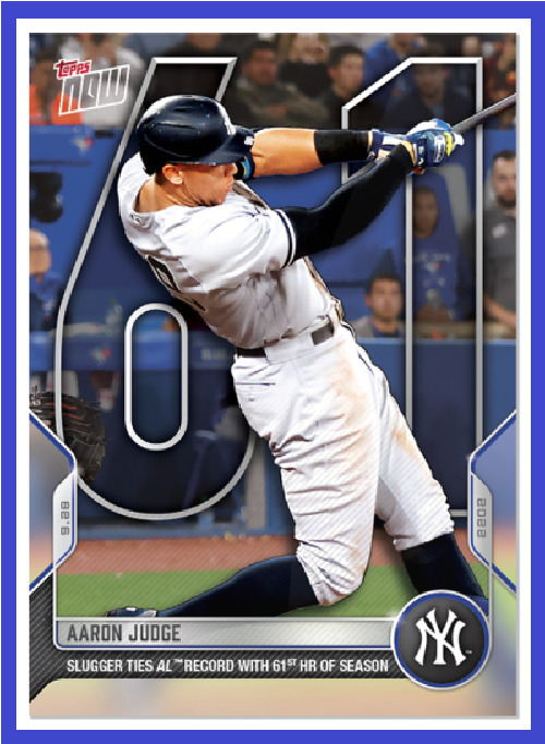 2022 Topps Now Aaron Judge Record 61st HR - Limited Edition Commemorative Card