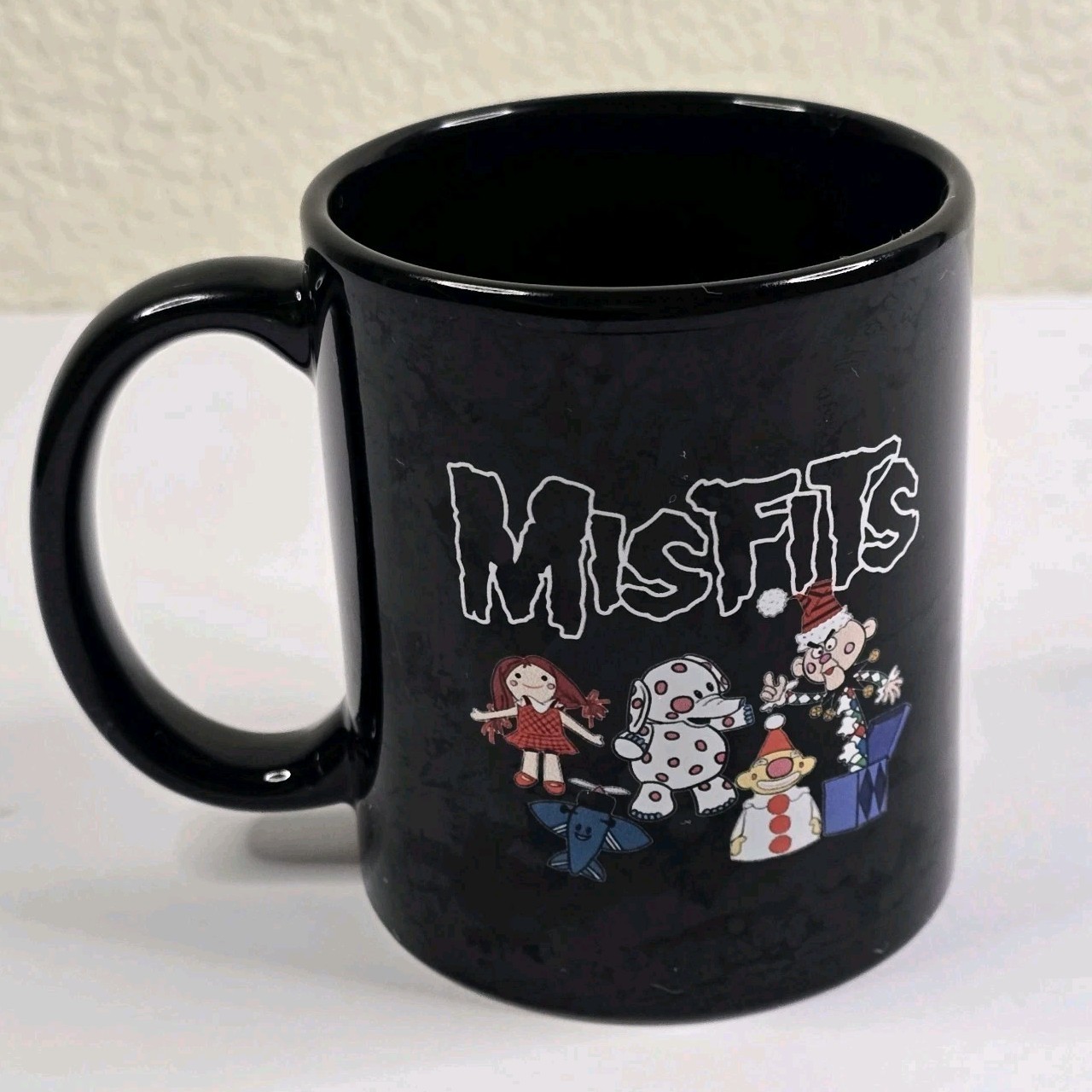 Black Coffee Mug Cup Retro Misfits Land of Misfit Toys Mashup