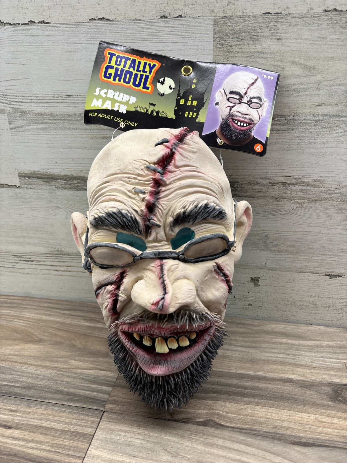 Vintage 2000s Halloween Mask Scruff Scary Guy Creepy Man-Vinyl-Elastic Strap Vintage 2000s Halloween Mask Scruff Scary Guy Creepy Man-Vinyl-Elastic Strap