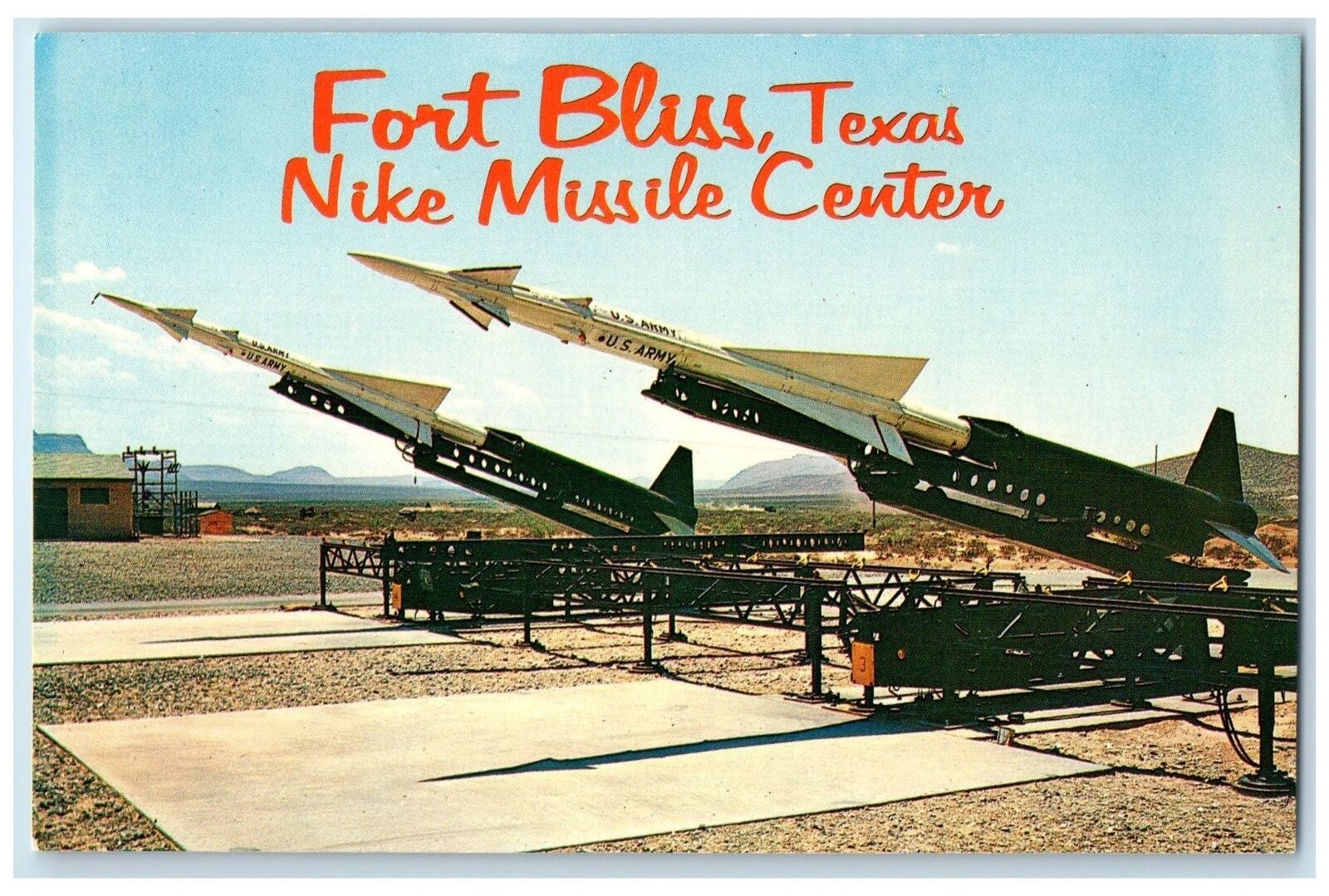 c1950's Nike Missile Center Exhibition Fort Bliss View El Paso Texas TX Postcard