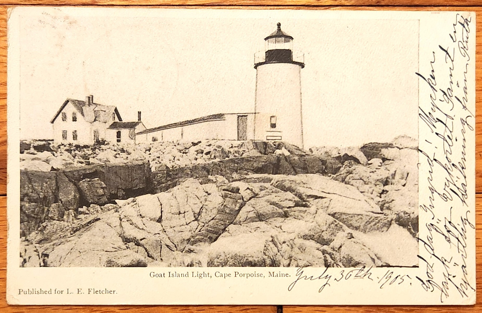 Goat Island Lighthouse Cape Porpoise Maine Postcard PC 1905 Goat Island Lighthouse Cape Porpoise Maine Postcard PC 1905