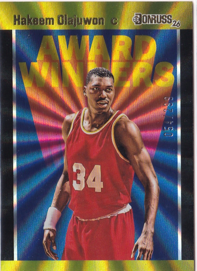 2026 Panini Decades 90s Pop Culture Hakeem Olajuwon Award Winners Yellow Rockets