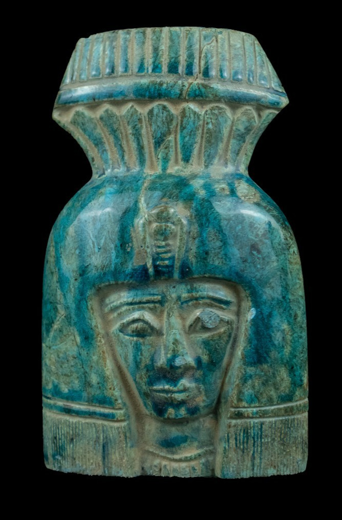 Ancient Egyptian Antiques Hathor Goddess Stone Artifact Figurine BC