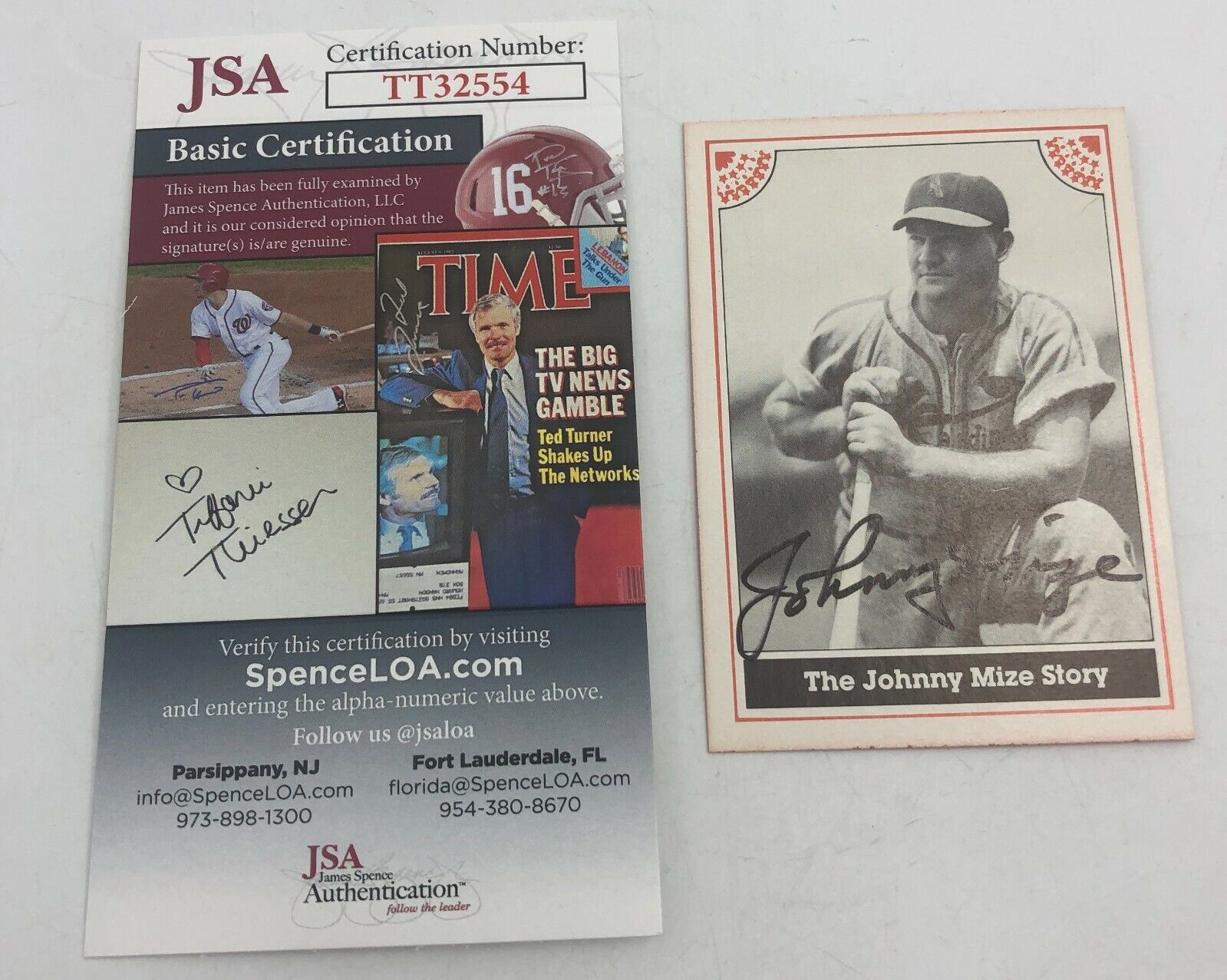 Johnny Mize Autograph Signature JSA Authentic Baseball Trading Card 1983 ASA
