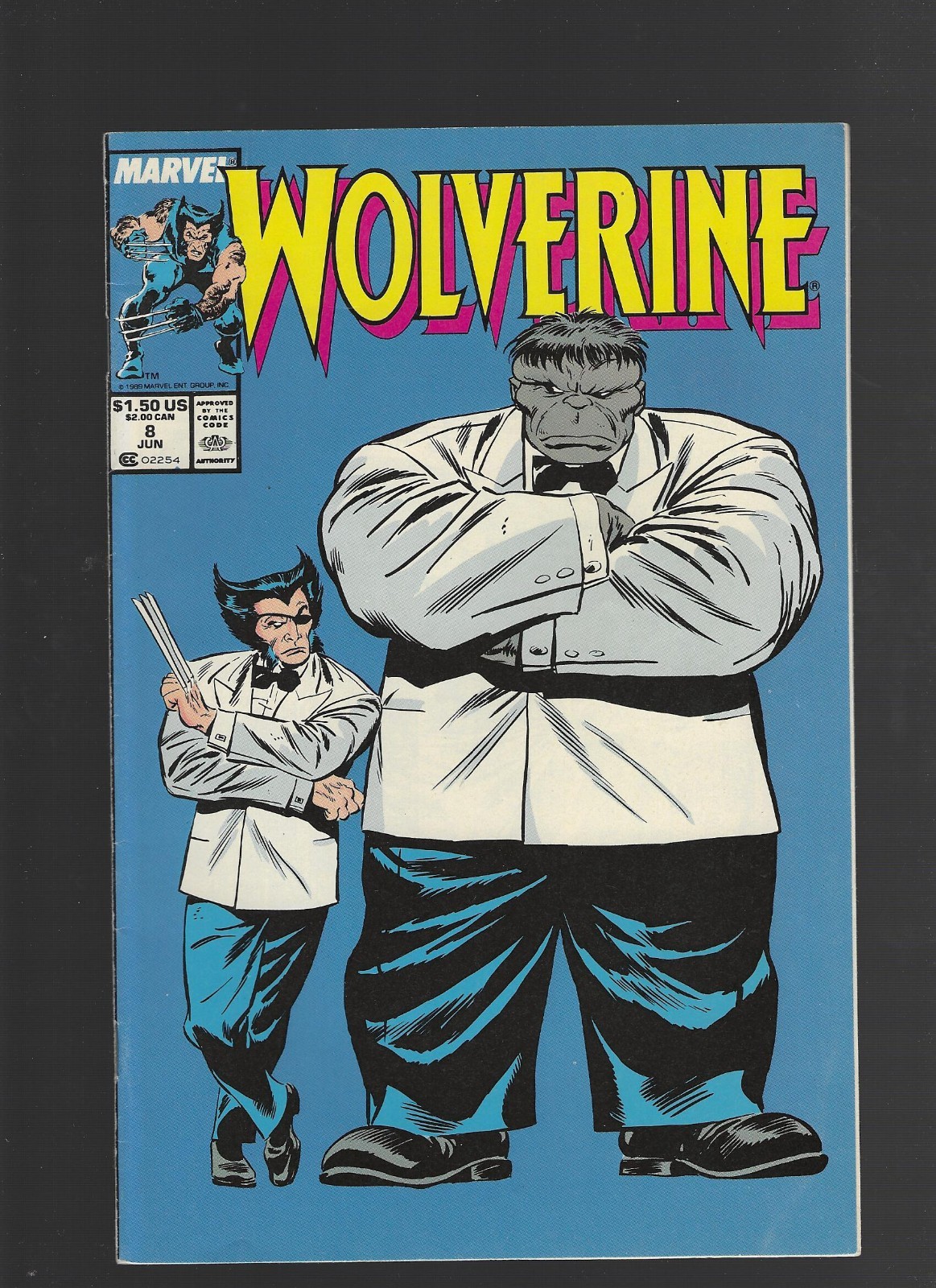 WOLVERINE #8 MARVEL 1989 GREY HULK AS MR. JOE FIXIT 1ST APPEARANCE & COVER VF-