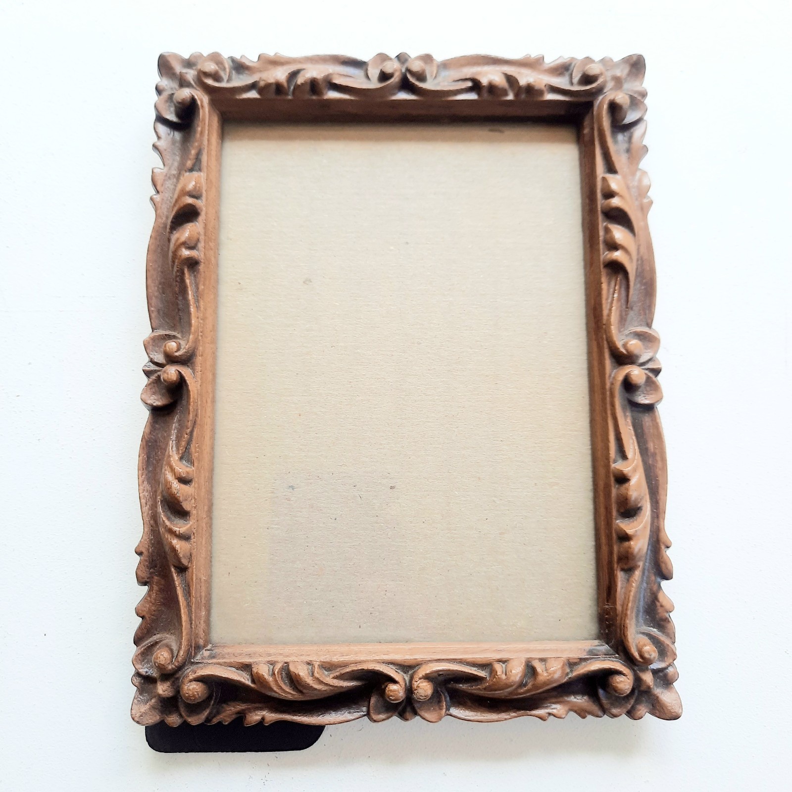 Vintage 1973 IIC Baroque Faux Carved Wood Brown Photo Frame 5x7\ Vintage 1973 IIC Baroque Faux Carved Wood Brown Photo Frame 5x7\