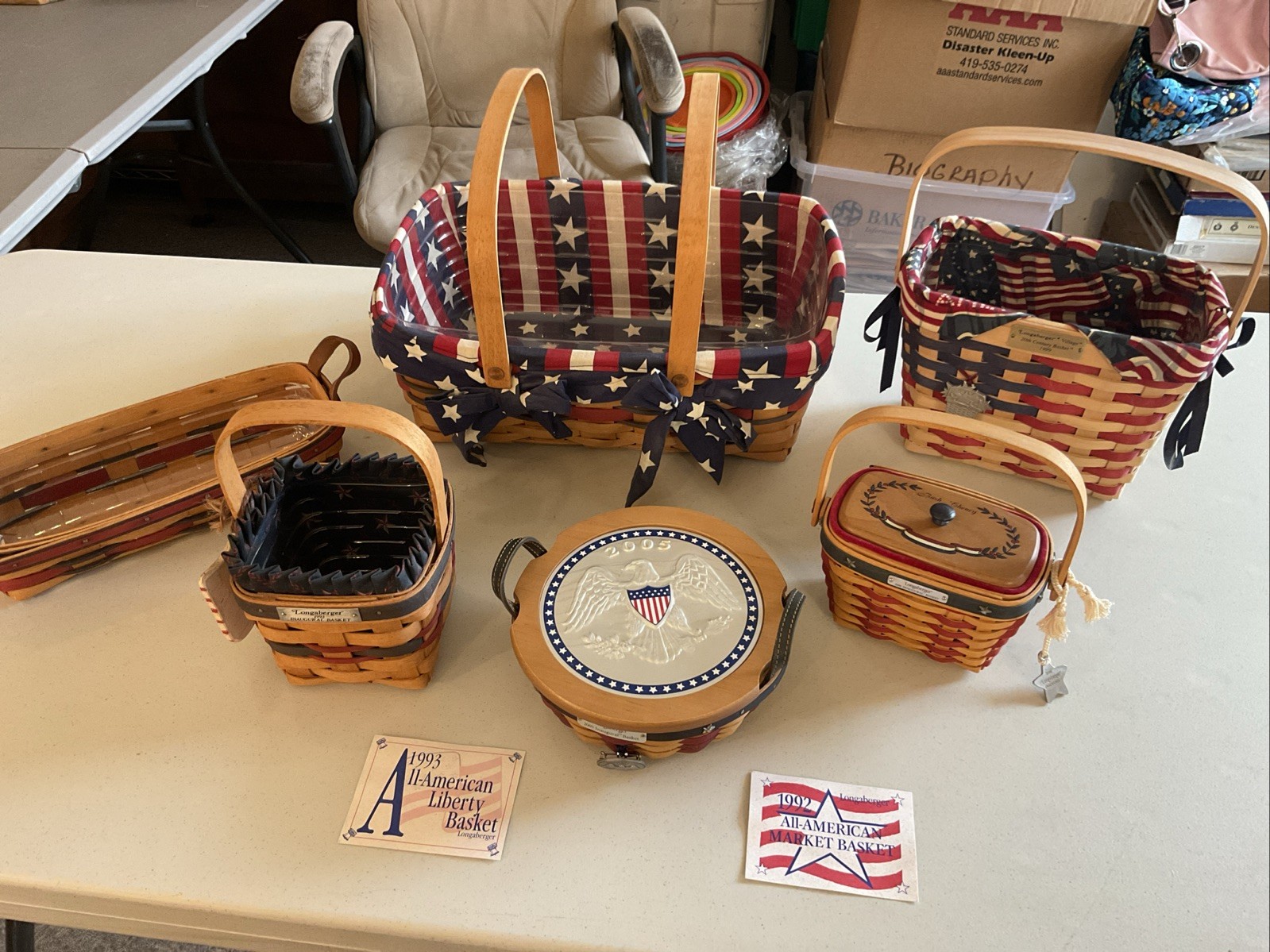 Lot Of Longaberger Baskets Patriotic USA All American Red White Blue Lot Of Longaberger Baskets Patriotic USA All American Red White Blue