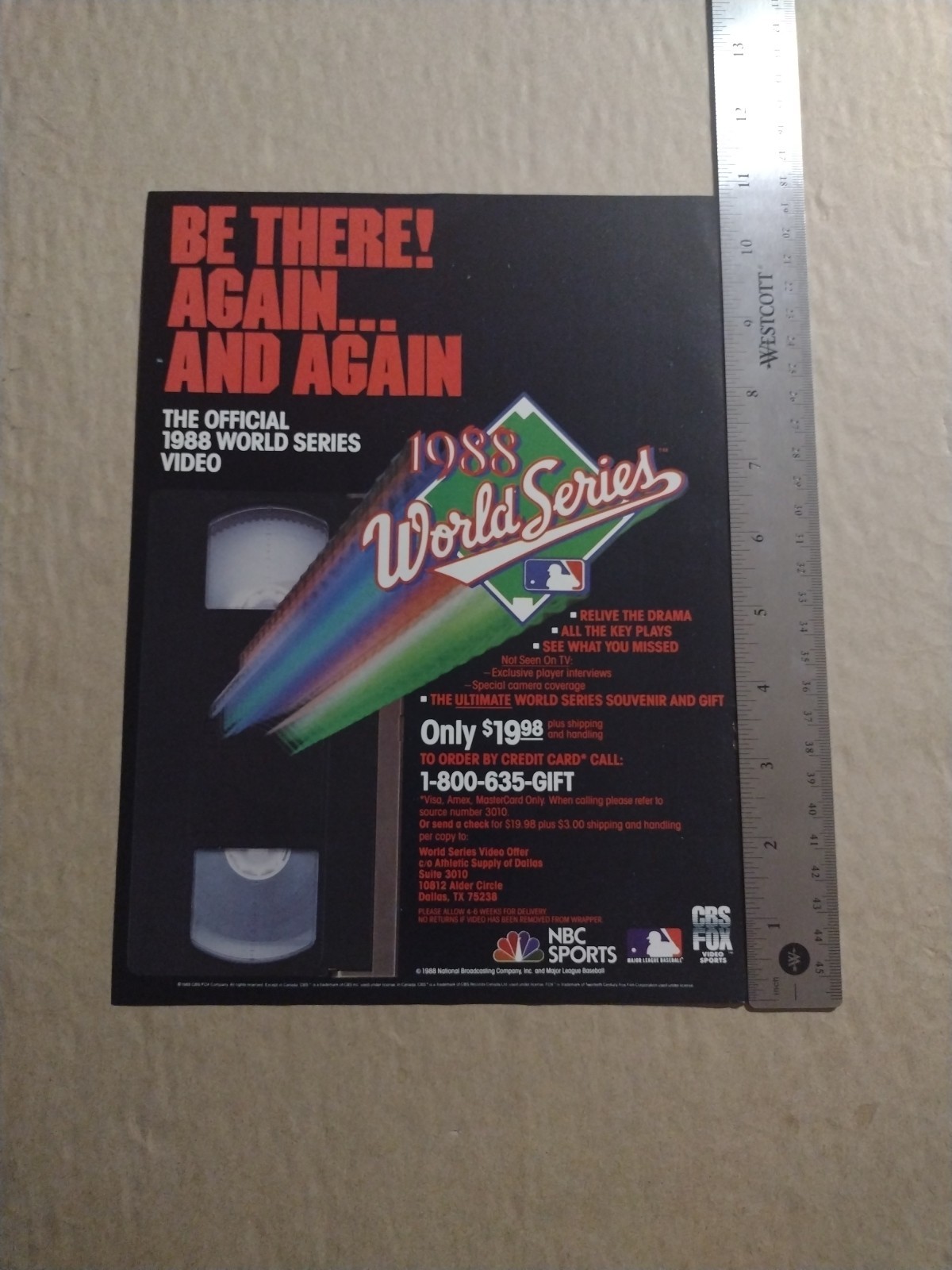 1988-The Official 1988 World Series Video-Be There Again..And Again-Print/AD 1988-The Official 1988 World Series Video-Be There Again..And Again-Print/AD