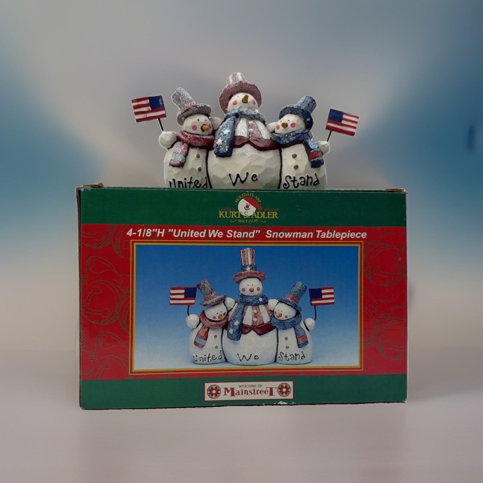 Kurt Adler Mainstreet United We Stand Snowman Figurine Patriotic/Christmas w/Box Kurt Adler Mainstreet United We Stand Snowman Figurine Patriotic/Christmas w/Box