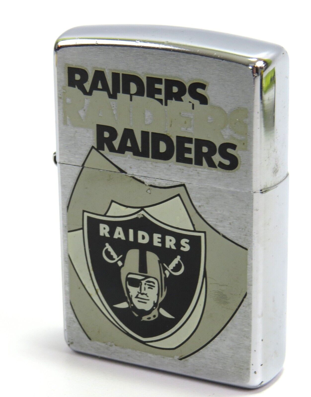 Zippo Oakland Raiders Shield Graphic Lighter, Year 2000, Read Condition