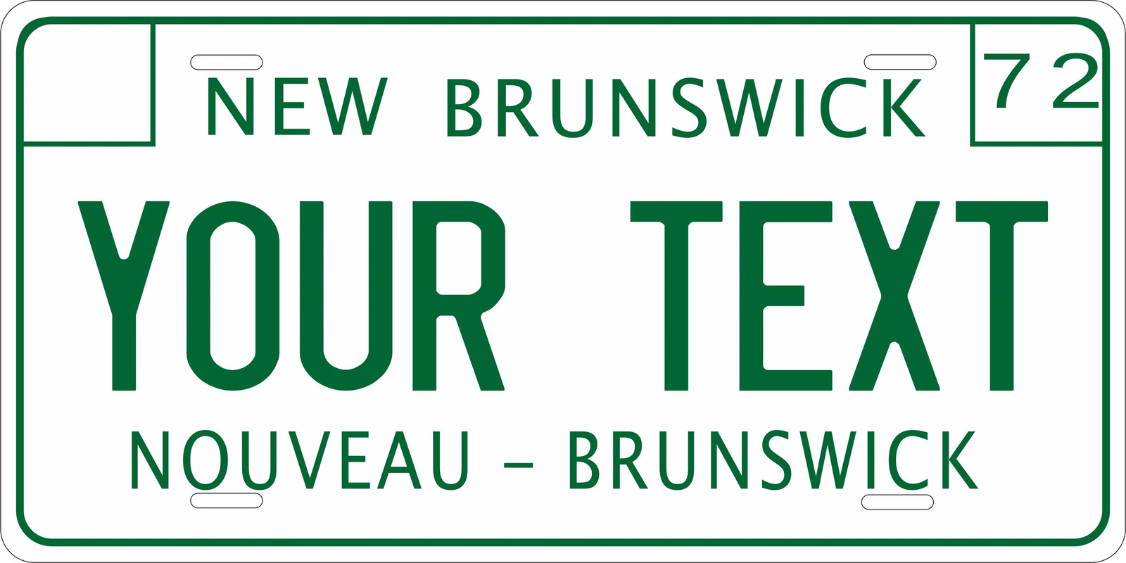 New Brunswick 1972 Canada Novelty License Plate Custom Auto Bike Motorcycle New Brunswick 1972 Canada Novelty License Plate Custom Auto Bike Motorcycle