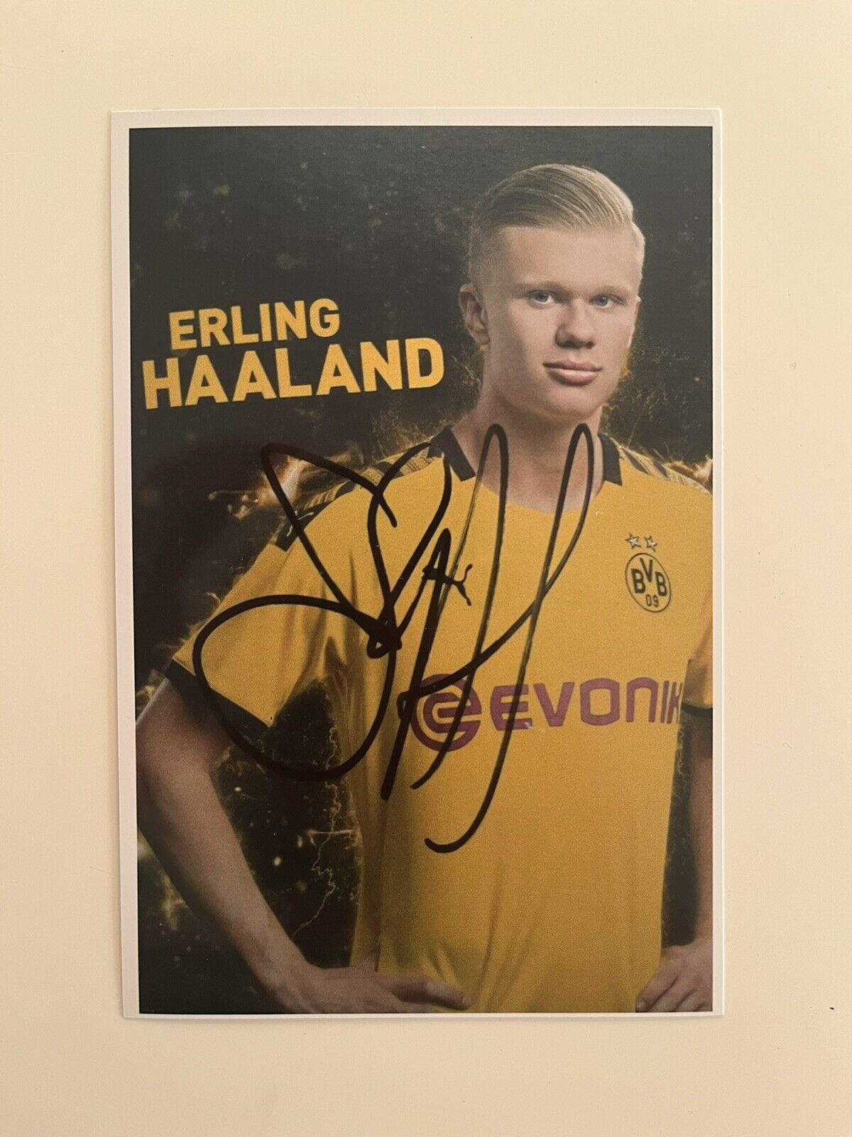 Erling HAALAND x BVB Borussia Dortmund Autograph Card Picture 10.5x14.8 Repro 3