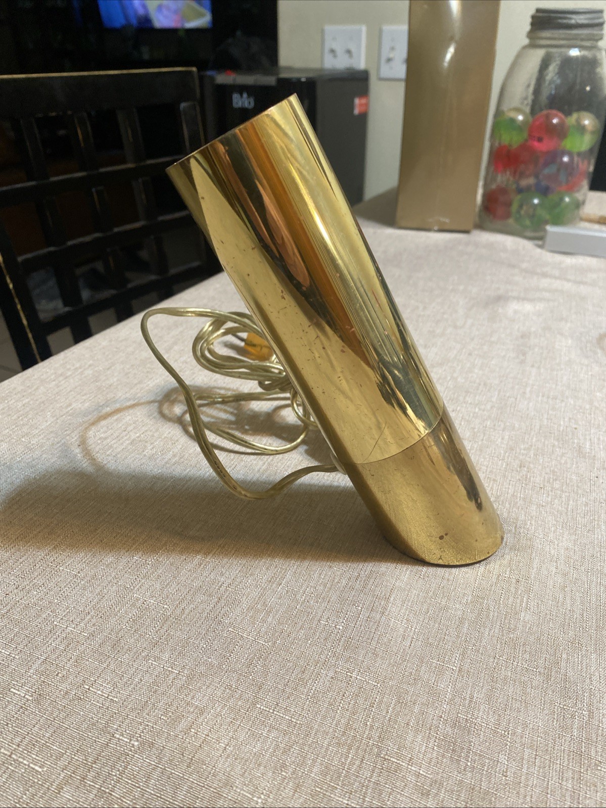 EUC Vintage MCM Underwriters Laboratories Portable Brass Lamp Spot Light EUC Vintage MCM Underwriters Laboratories Portable Brass Lamp Spot Light