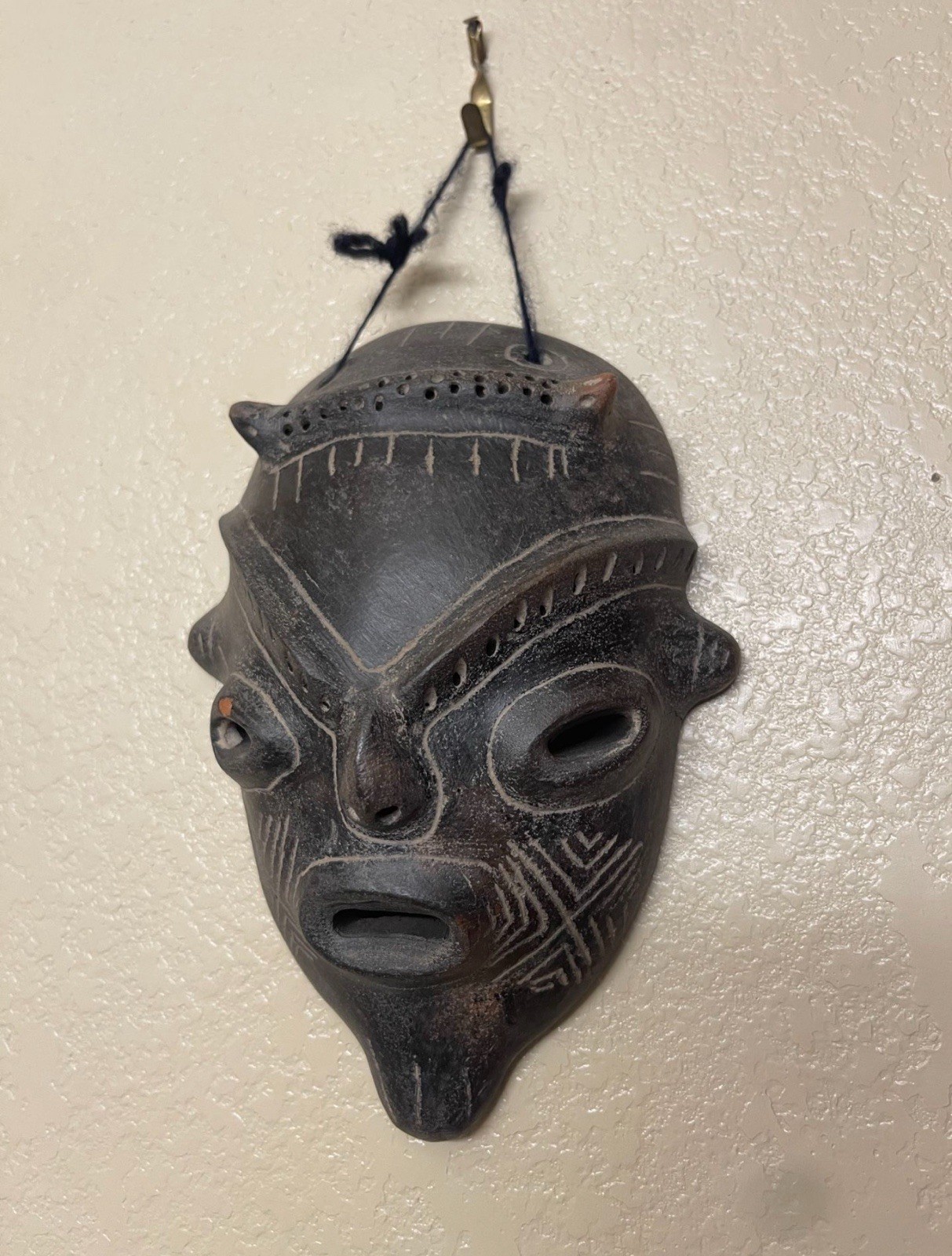 African Fang Mask Antique Vintage Hand Carved 7”Made of Clay African Fang Mask Antique Vintage Hand Carved 7”Made of Clay