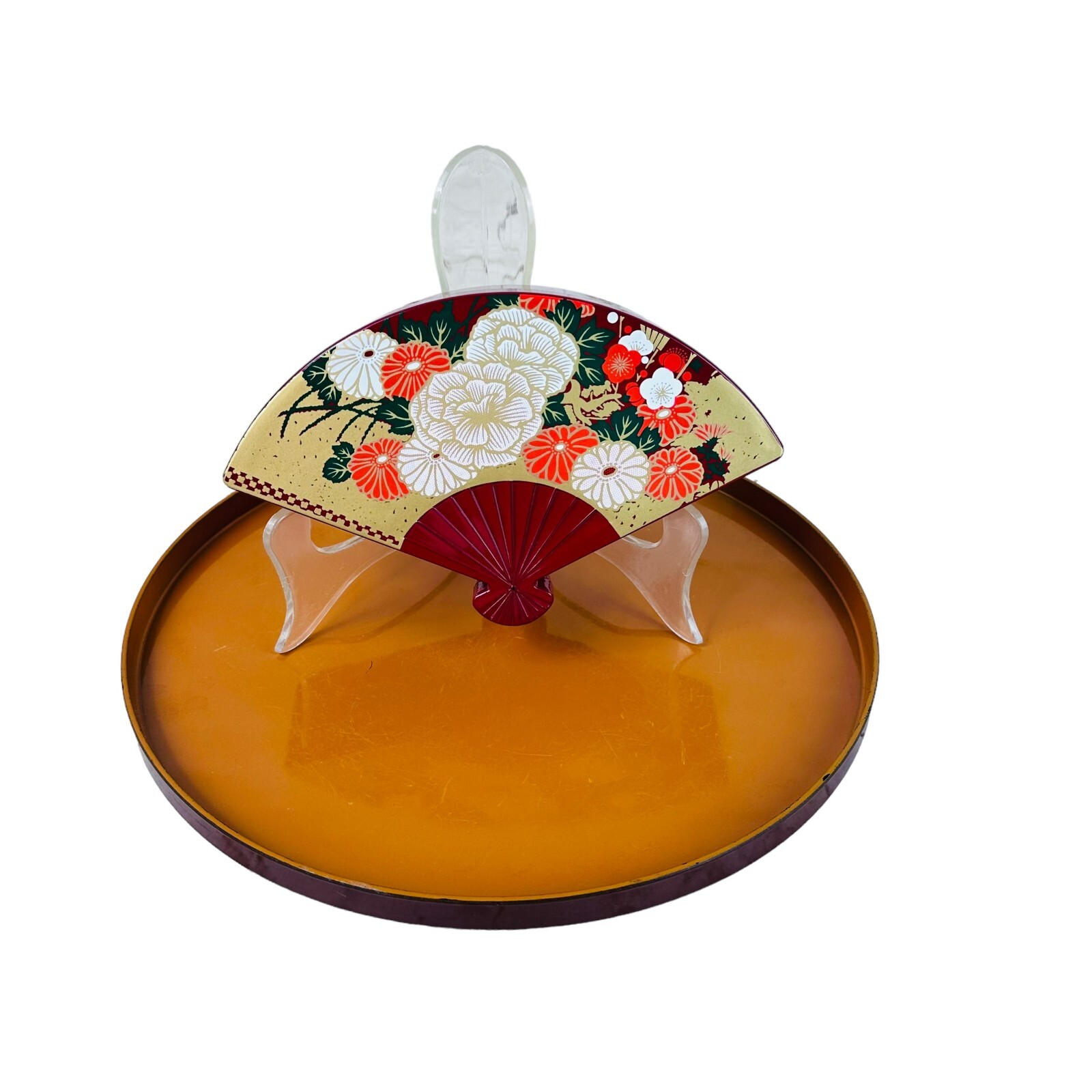 vtg asian style trinket box & tray Lacquered Mcm decor Japan vtg asian style trinket box & tray Lacquered Mcm decor Japan