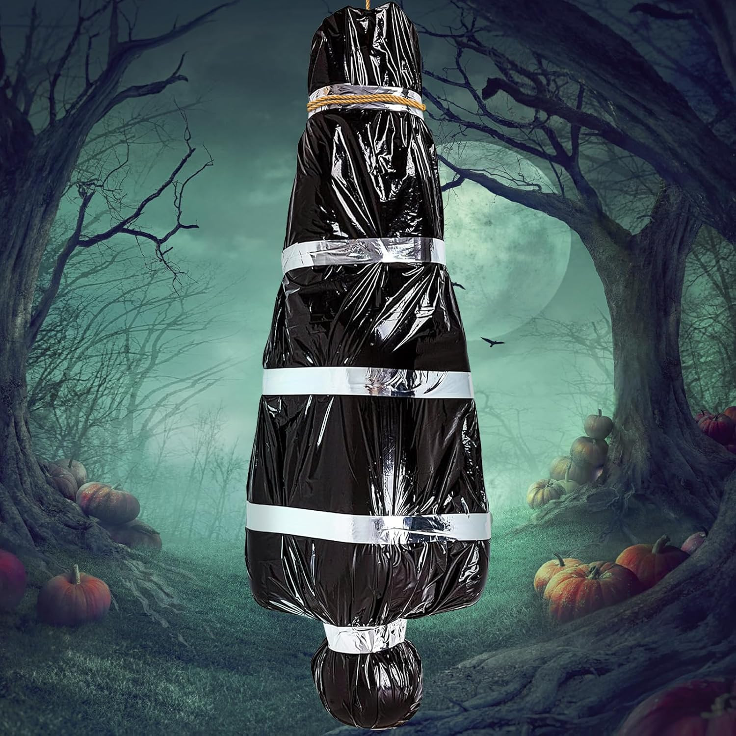 Halloween Hanging Body Bag Prop 5 Ft, Fake Corpse Outdoor Decoration Halloween Hanging Body Bag Prop 5 Ft, Fake Corpse Outdoor Decoration