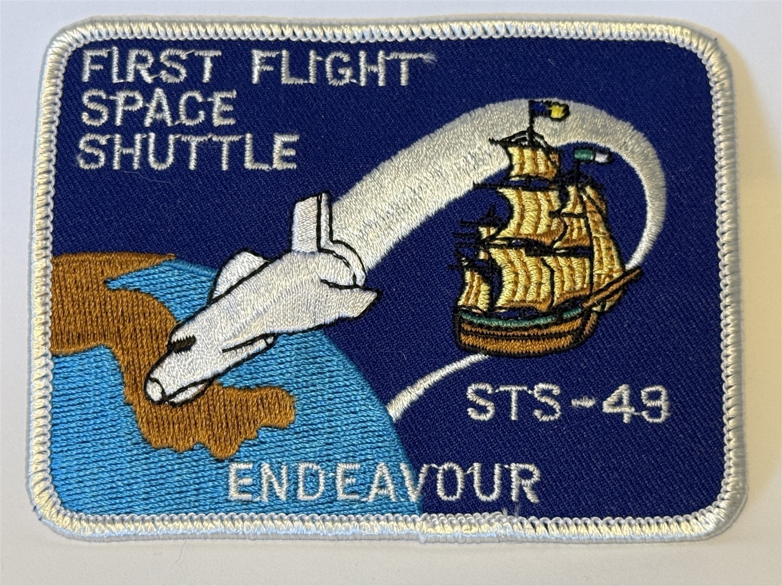 VINTAGE NASA STS-49 First flight Space Shuttle Patch Endeavour Embroidered 1992 VINTAGE NASA STS-49 First flight Space Shuttle Patch Endeavour Embroidered 1992