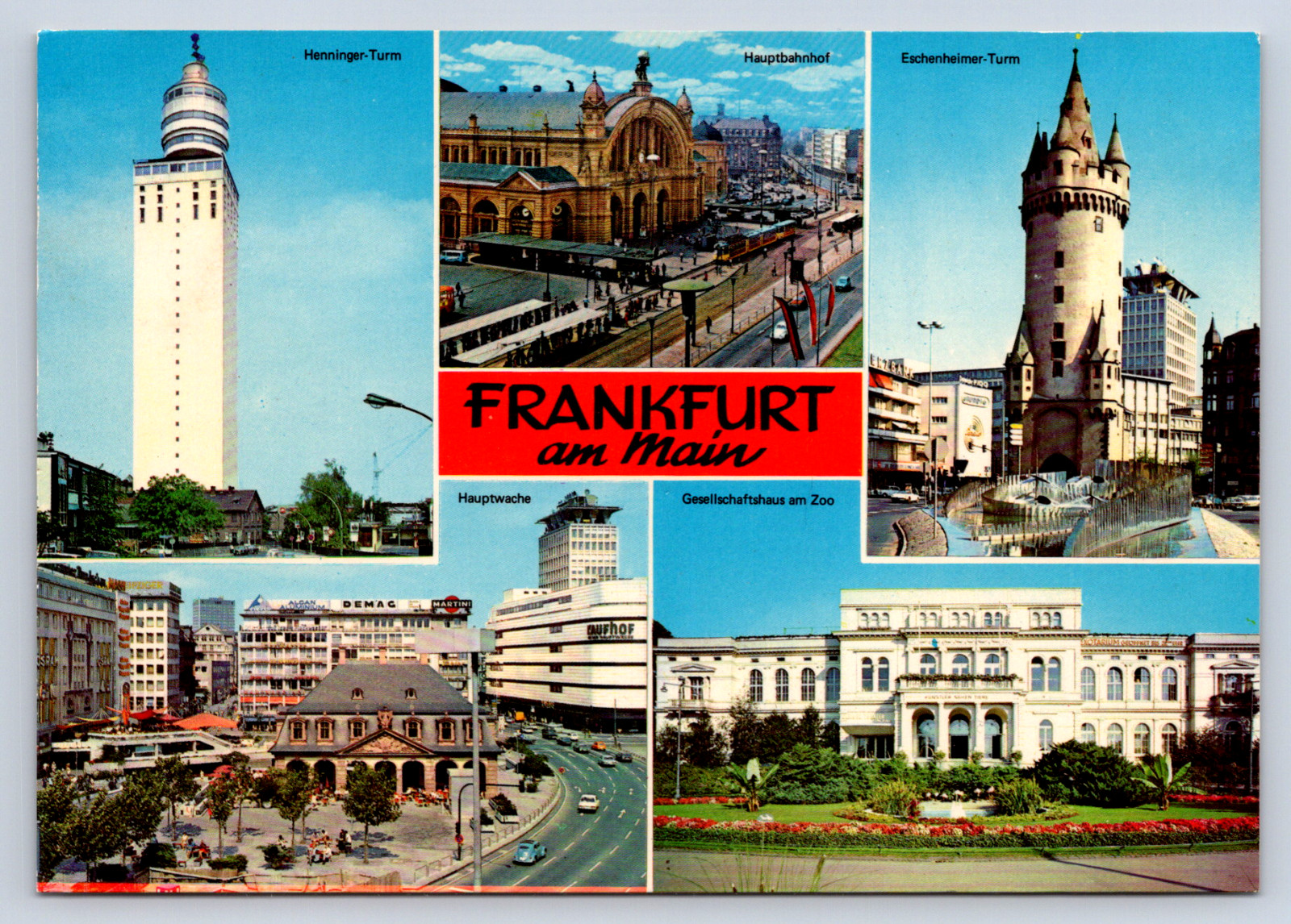 Vintage Postcard Frankfurt am Main Henninger Turm Hauptbahnhof Vintage Postcard Frankfurt am Main Henninger Turm Hauptbahnhof
