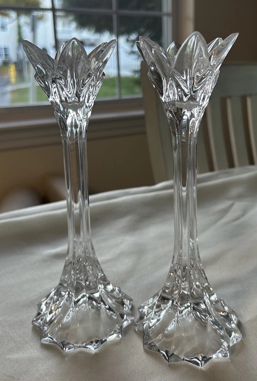Vintage Glass Candle Holder Pair 9 Vintage Glass Candle Holder Pair 9