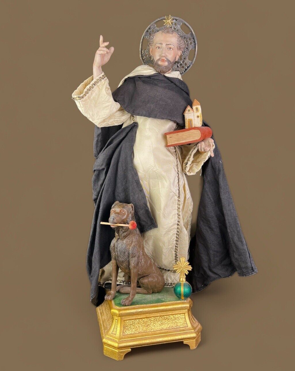 Holy Dress Saint Domenico Di Guzman Domingo Sculpture