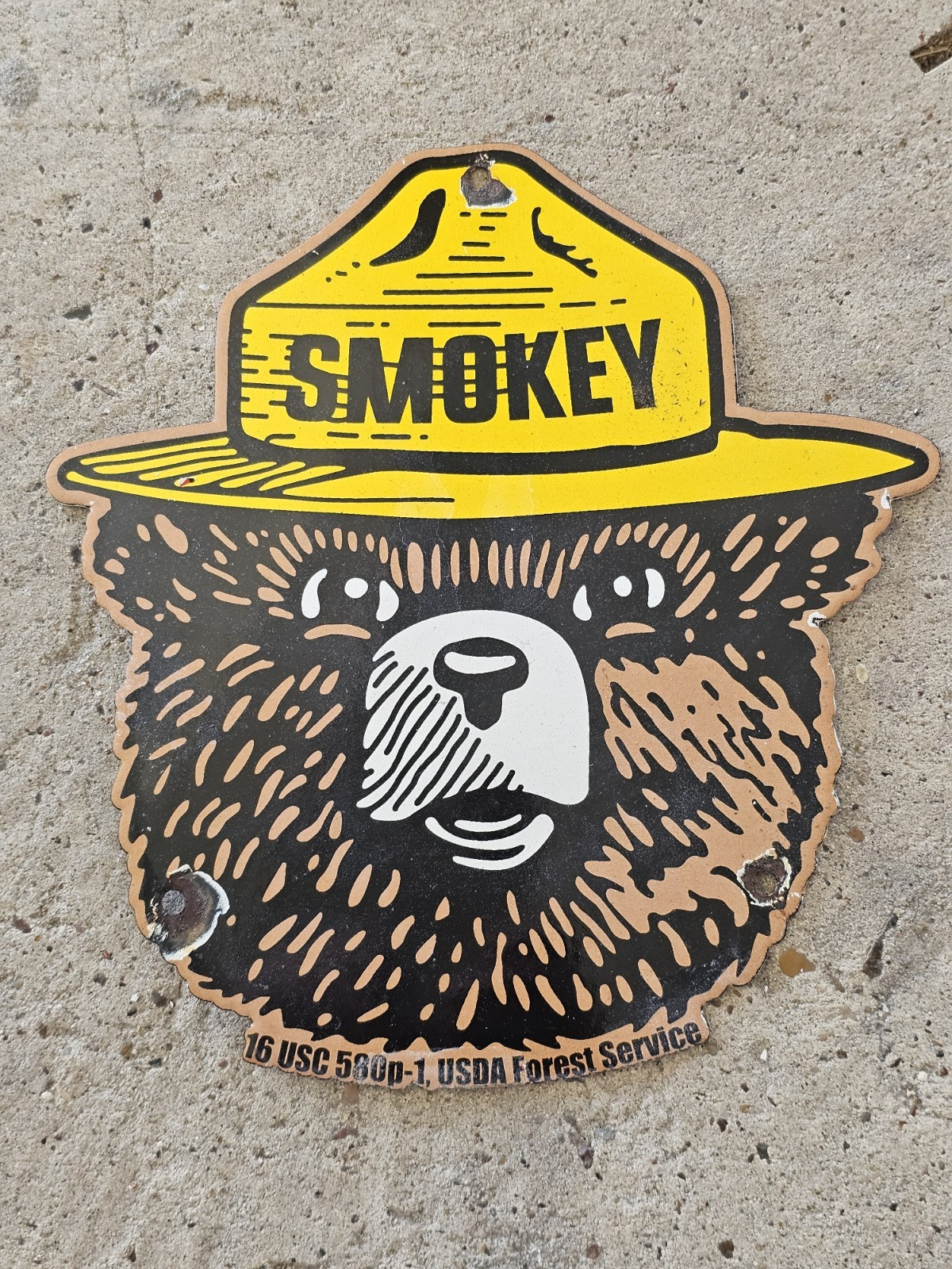 VINTAGE 1950'S SMOKEY THE BEAR FOREST SERVICE PORCELAIN SIGN 10 VINTAGE 1950'S SMOKEY THE BEAR FOREST SERVICE PORCELAIN SIGN 10